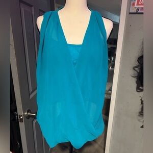 NWOT Teal Sleeveless Surplice Women's Top